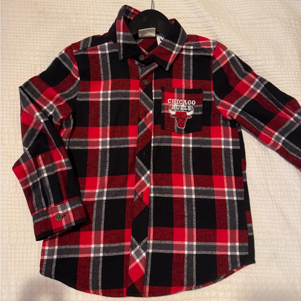 Chicago bulls Kids Plaid Shirt - Red and Black